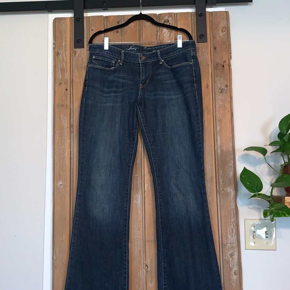 Levi's Blue Demi Curve Bootcut Jeans with Subtle Fading